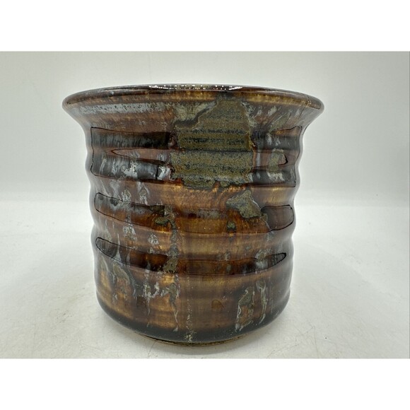 Pottery Coffee Mug Handmade Signed Colleen Brown Glazed Large Handle - Picture 3 of 15